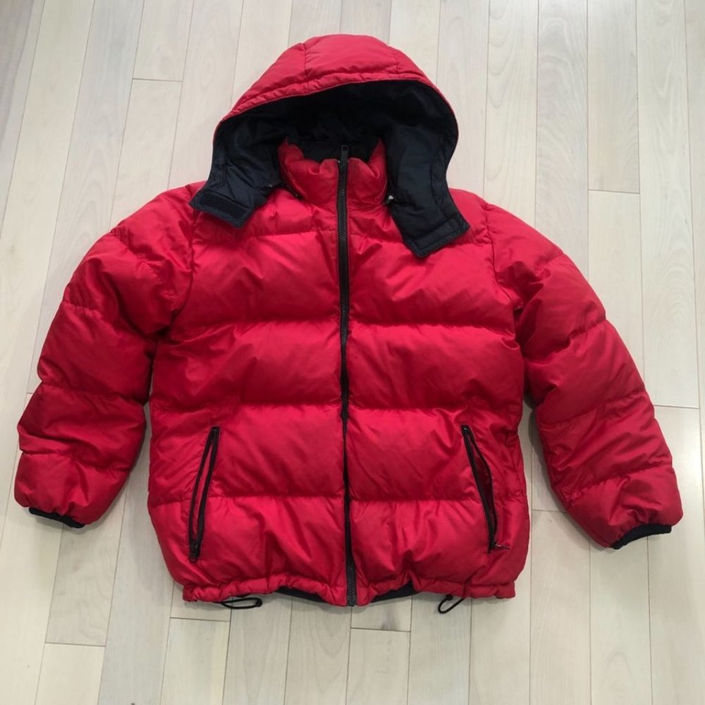 Lands End Goosedown Puffer Coat jacket reversible Womens M 10-12 Petite